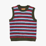 Brain Dead Teddy Fur Striped Vest / Brown Multi 4