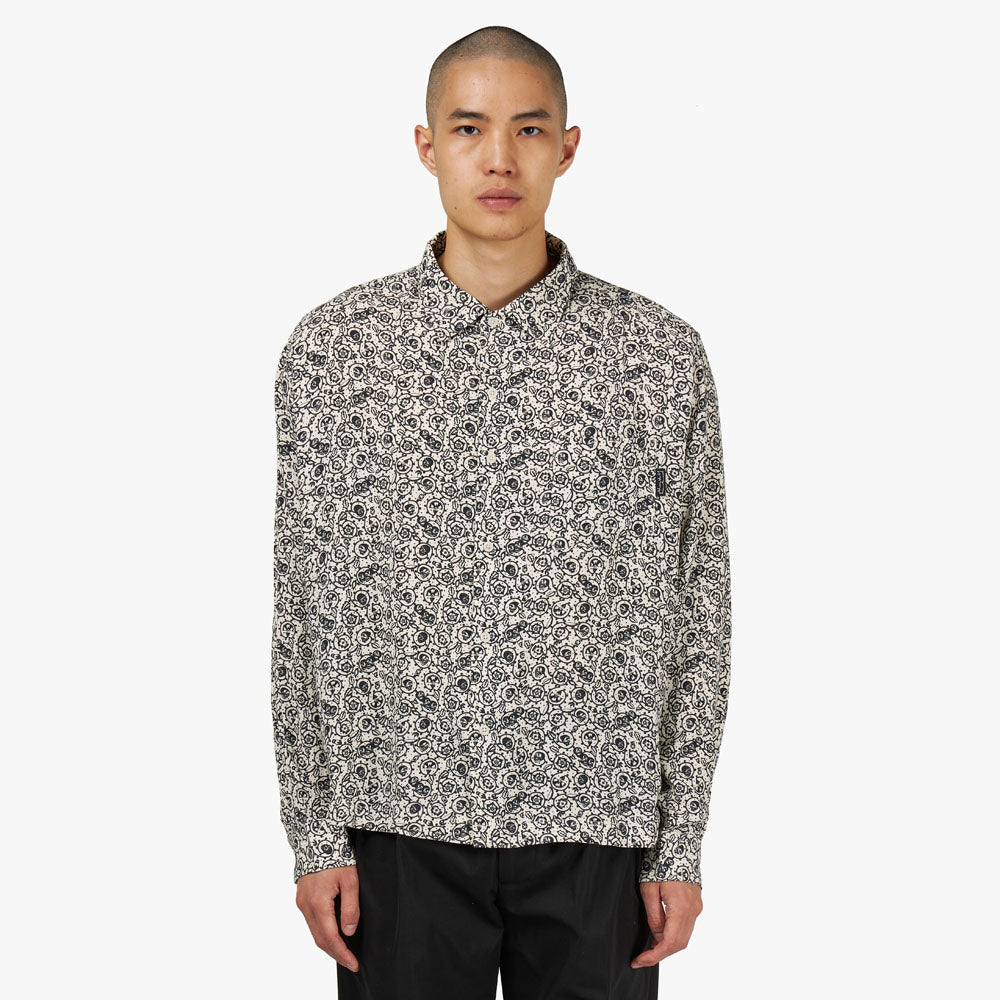 Fucking Awesome Flower Face Button Up Shirt / Ivory 1