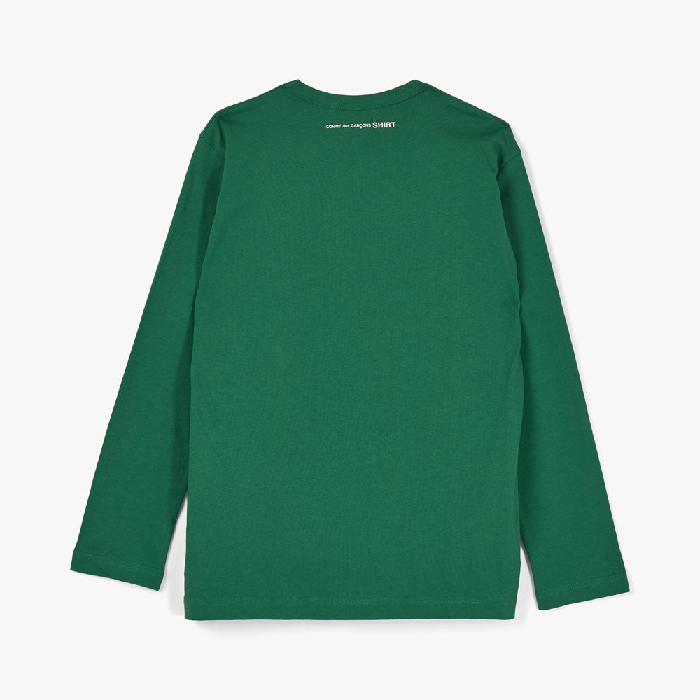 COMME des GARCONS SHIRT Plain Jersey Long Sleeve T shirt Green Livestock