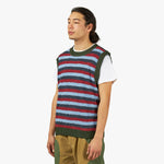 Brain Dead Teddy Fur Striped Vest / Brown Multi 3