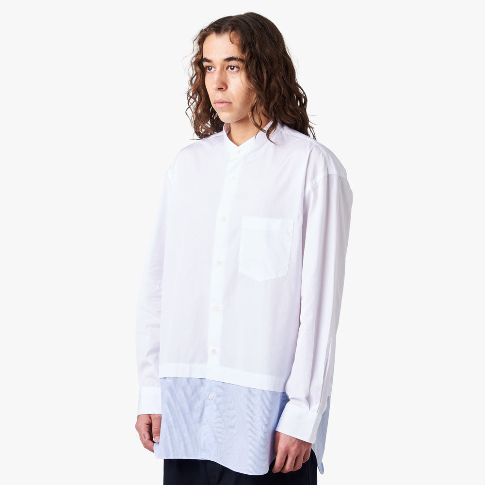 COMME des GARCONS HOMME Panel Button Up Shirt White Livestock
