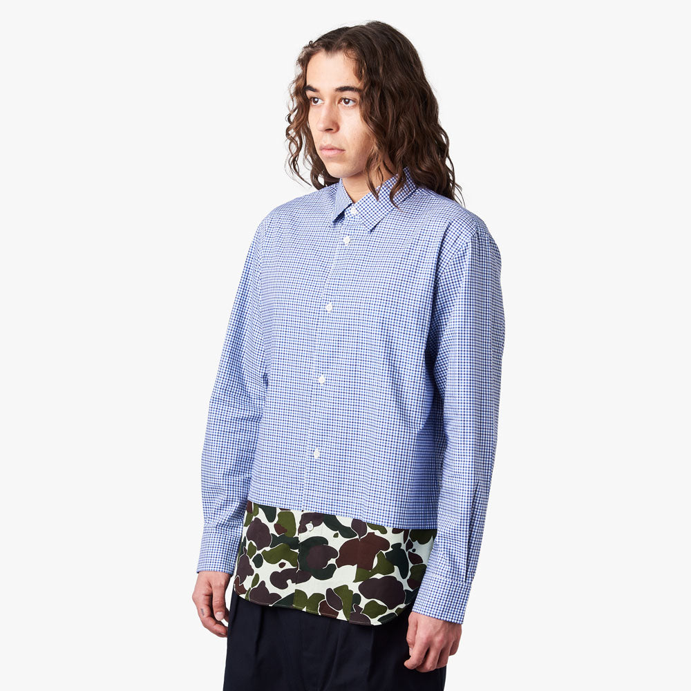 COMME des GAR ONS HOMME Panel Button Up Shirt Camo