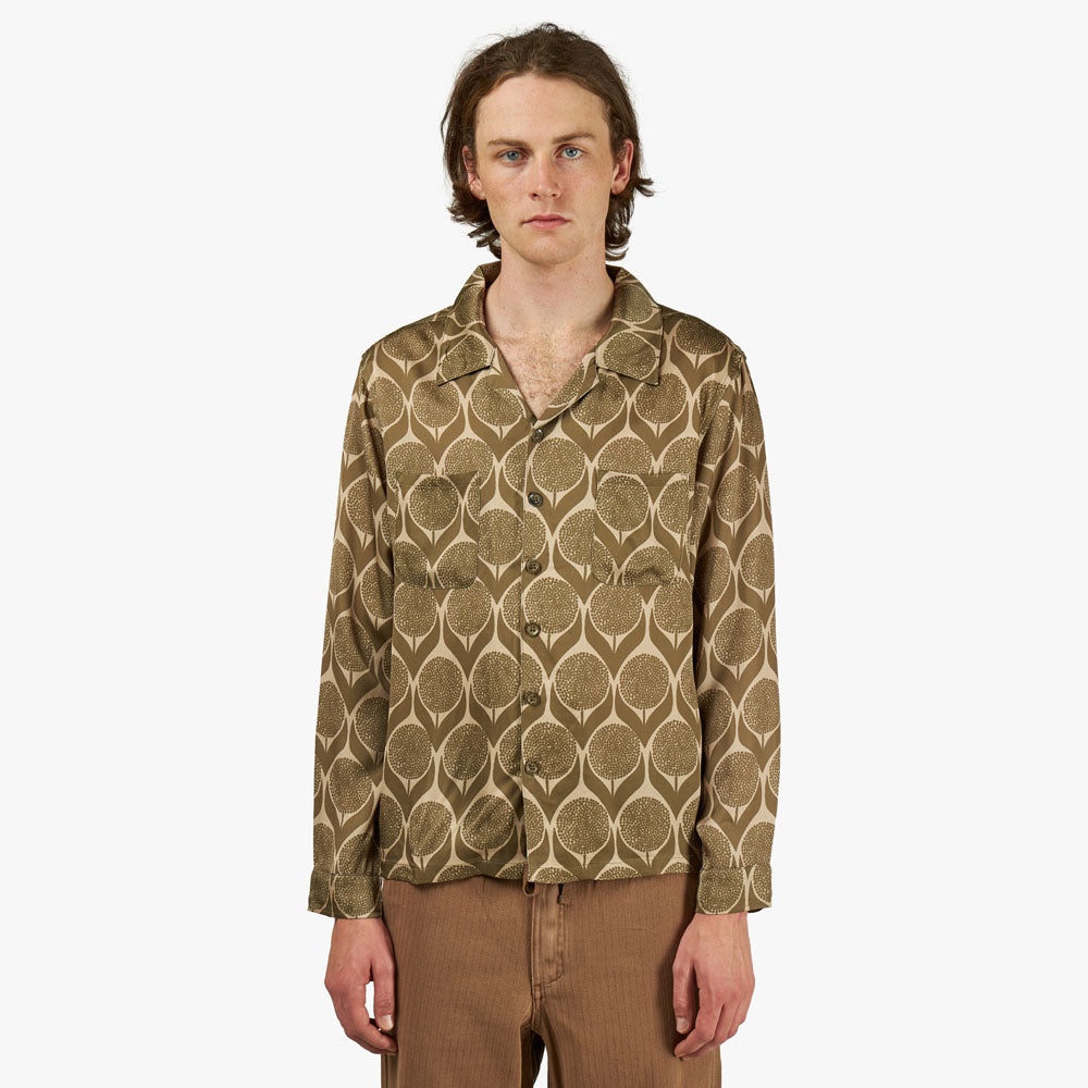 Honor The Gift Floral Long Sleeve Button-Up / Olive 1
