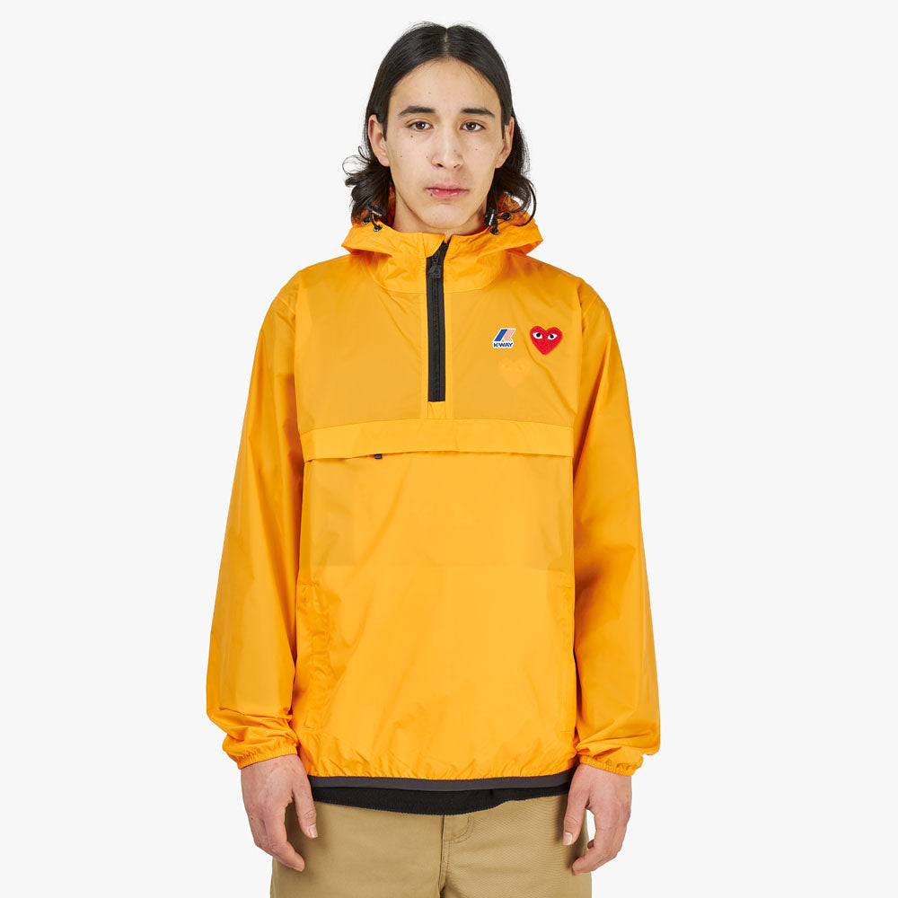 COMME des GARÇONS PLAY x K-Way Half Zip Hoodie / Orange – Livestock