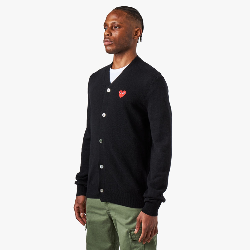 COMME des GARCONS Red Heart Cardigan Black Livestock