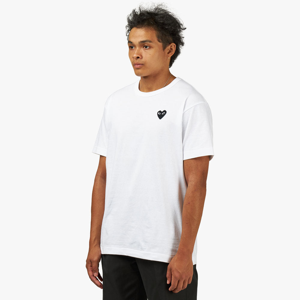COMME des GARCONS PLAY Black Heart T Shirt White