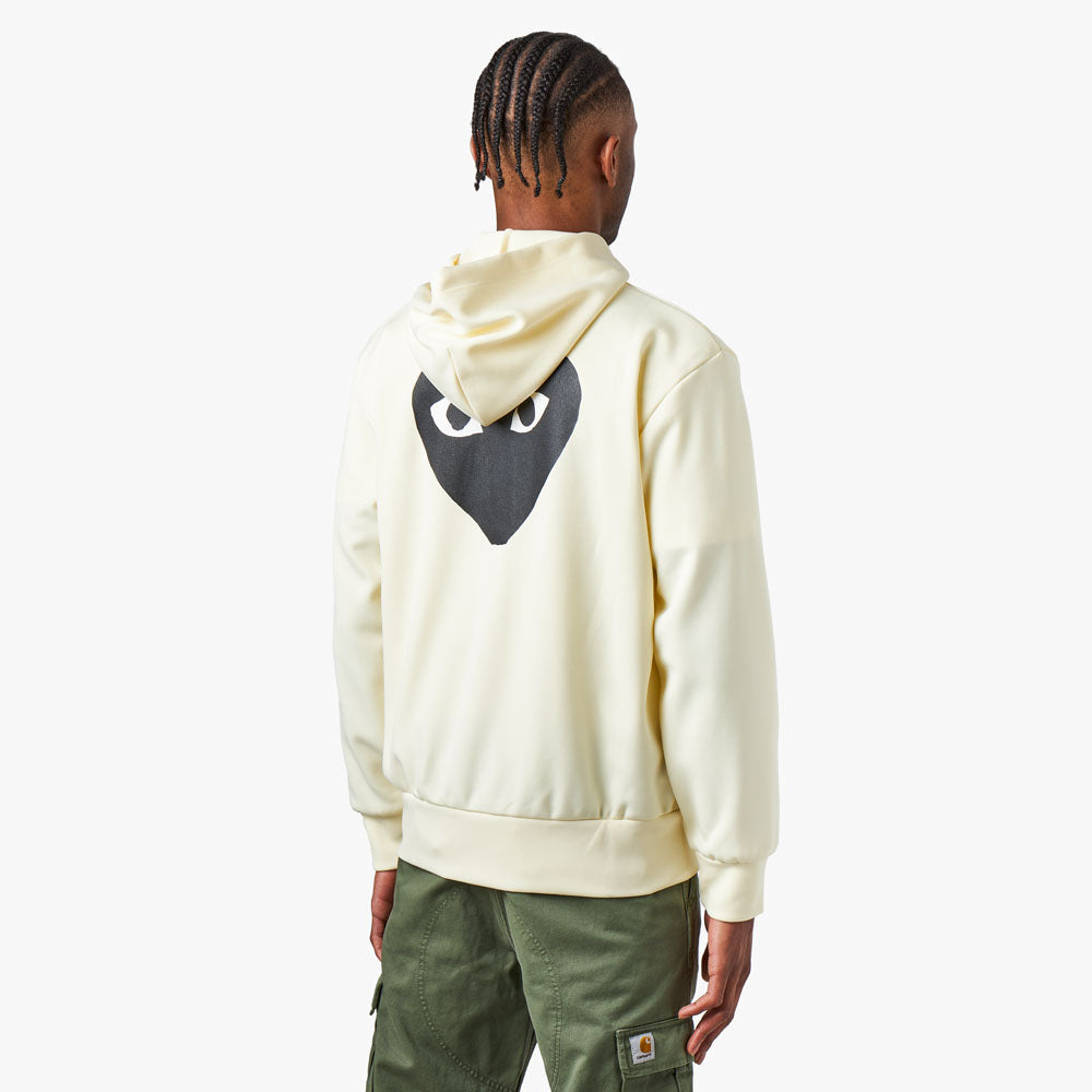 COMME des GARCONS PLAY Big Heart Full Zip Hoodie Ivory Livestock