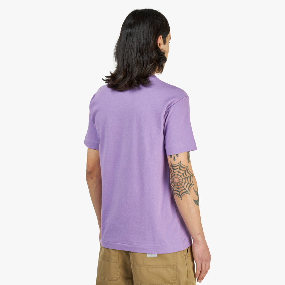 COMME des GAR ONS PLAY Red Heart T shirt Purple