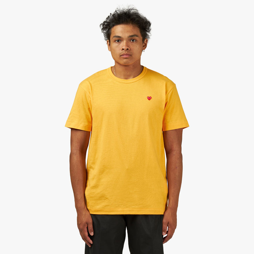 COMME des GARCONS PLAY Small Red Heart T-Shirt / Yellow – Livestock
