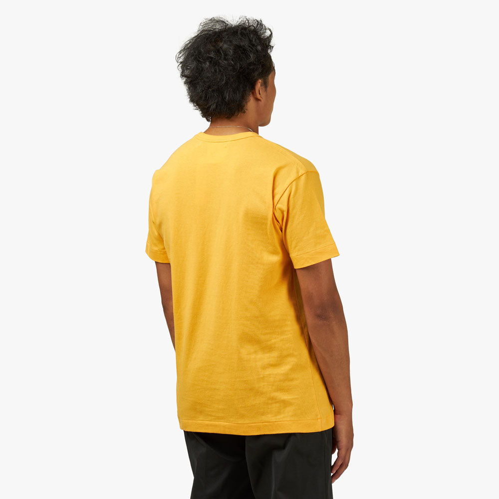 COMME des GARCONS PLAY Small Red Heart T Shirt Yellow Livestock