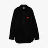 COMME des GARÇONS PLAY Red Heart Button Up Woven Shirt / Black 4