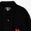 COMME des GARÇONS PLAY Red Heart Button Up Woven Shirt / Black 5