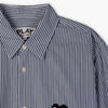 COMME des GARÇONS PLAY Striped Button Up Woven Shirt / Blue 2