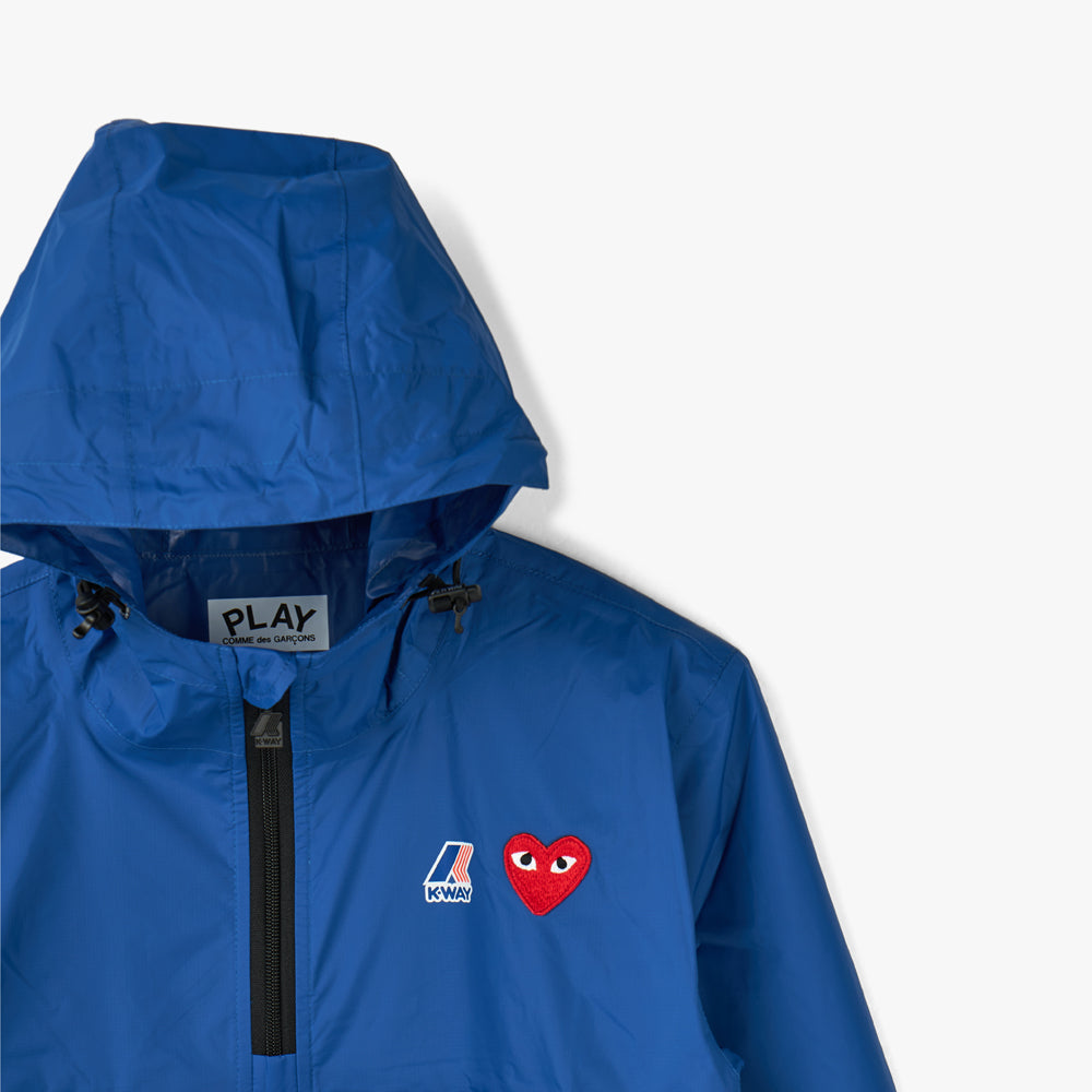 COMME des GARCONS PLAY K WAY Hoddie Half Zip Blue Livestock