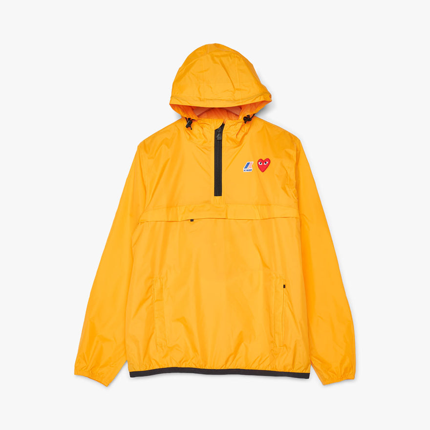 COMME des GAR ONS PLAY x K Way Half Zip Hoodie Orange Livestock