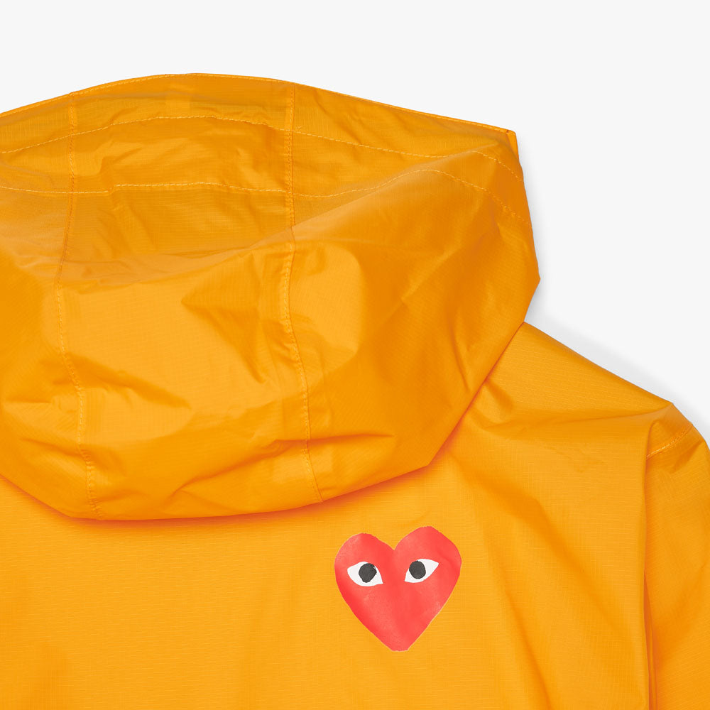 COMME des GARCONS PLAY x K Way Half Zip Hoodie Orange Livestock