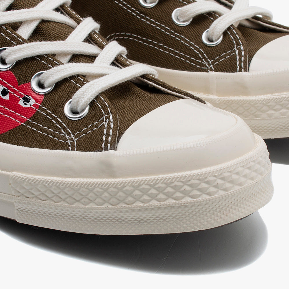 Comme des garcons khaki converse top