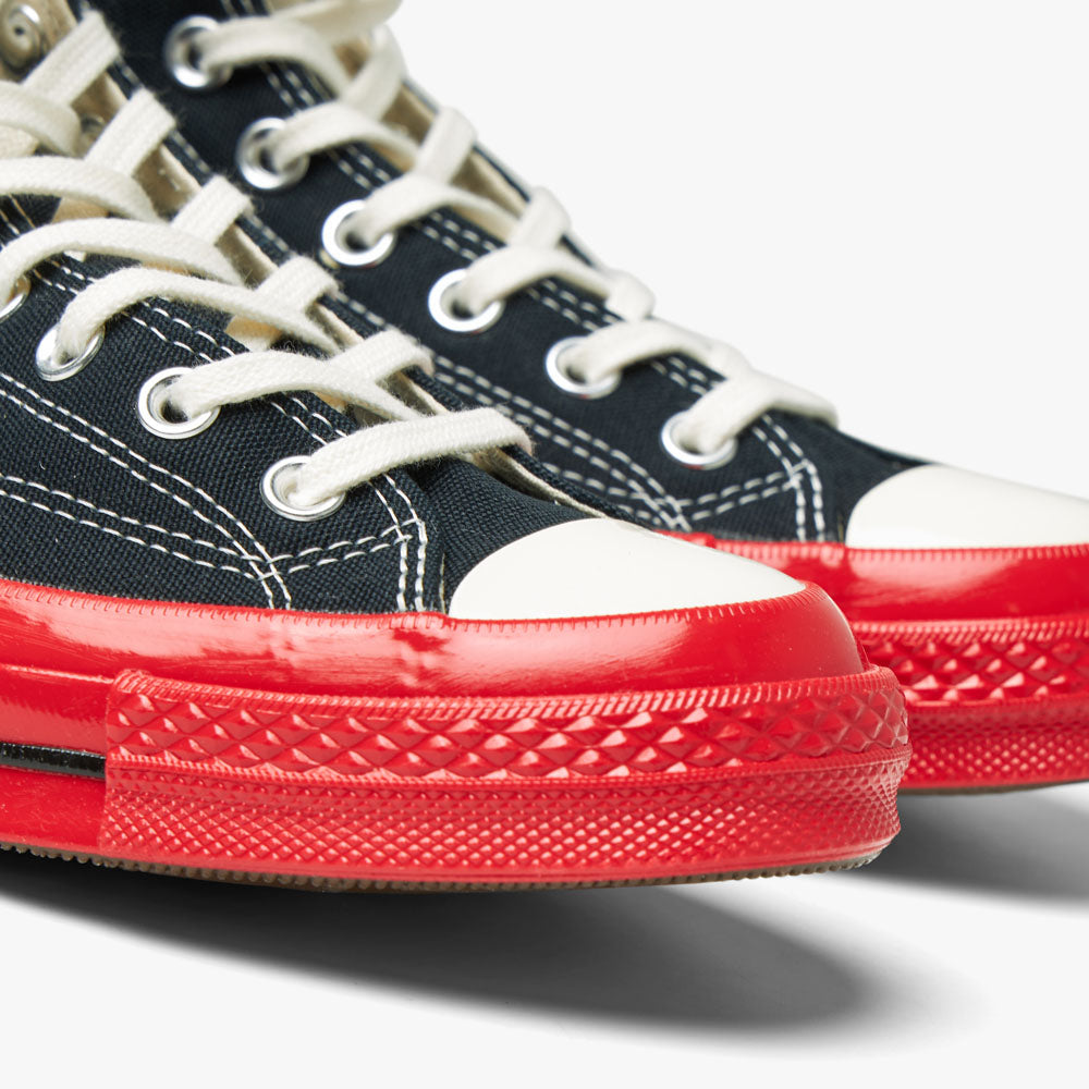 Converse x COMME des GARCONS PLAY Chuck Taylor Hi Black Red Sole Livestock
