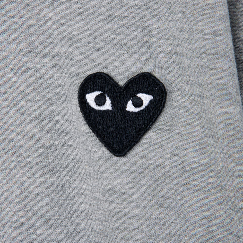 COMME des GARCONS PLAY Black Heart Long Sleeve T Shirt Grey