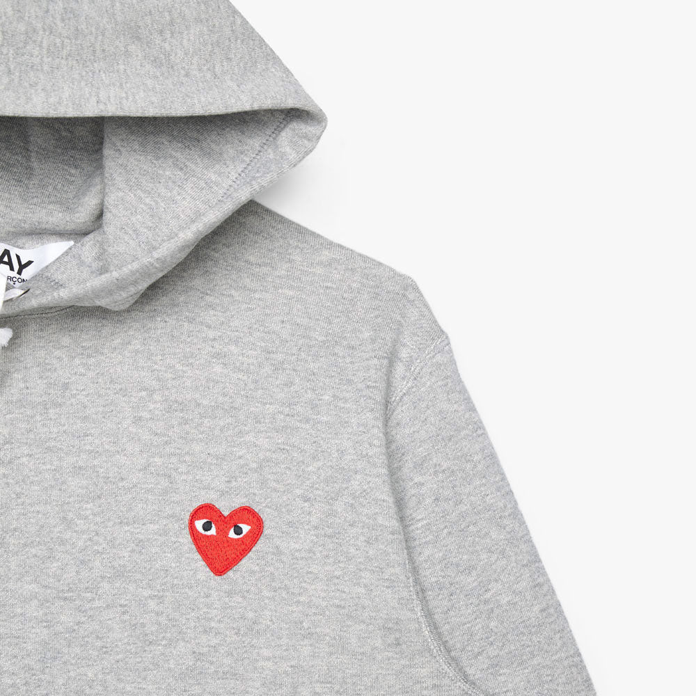 Cdg play hoodie discount grey