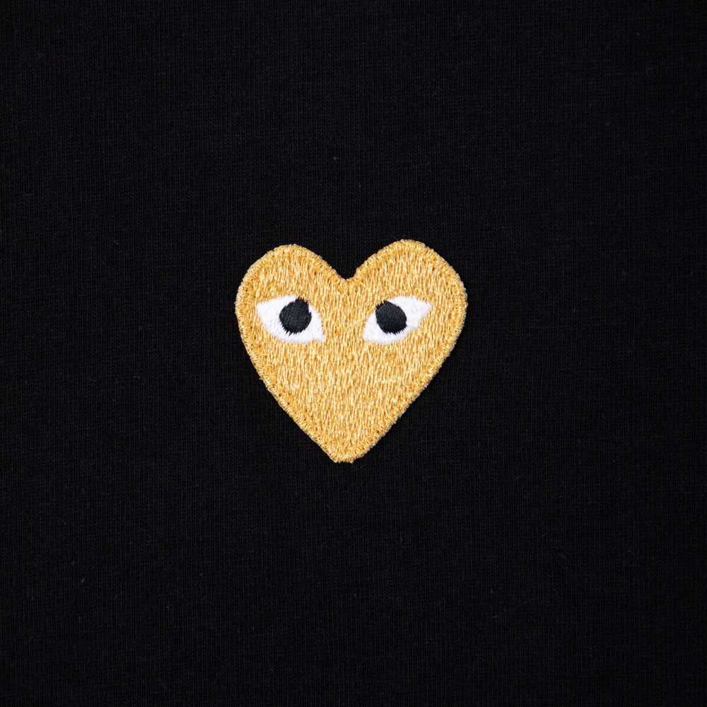 Play comme des garçons gold heart t-shirt (black) sale