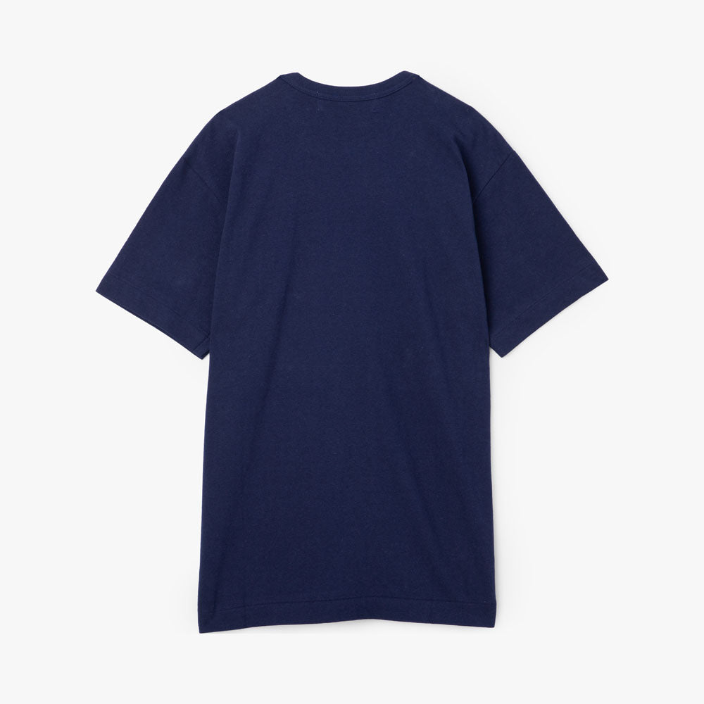 COMME des GAR ONS PLAY T shirt Navy Livestock