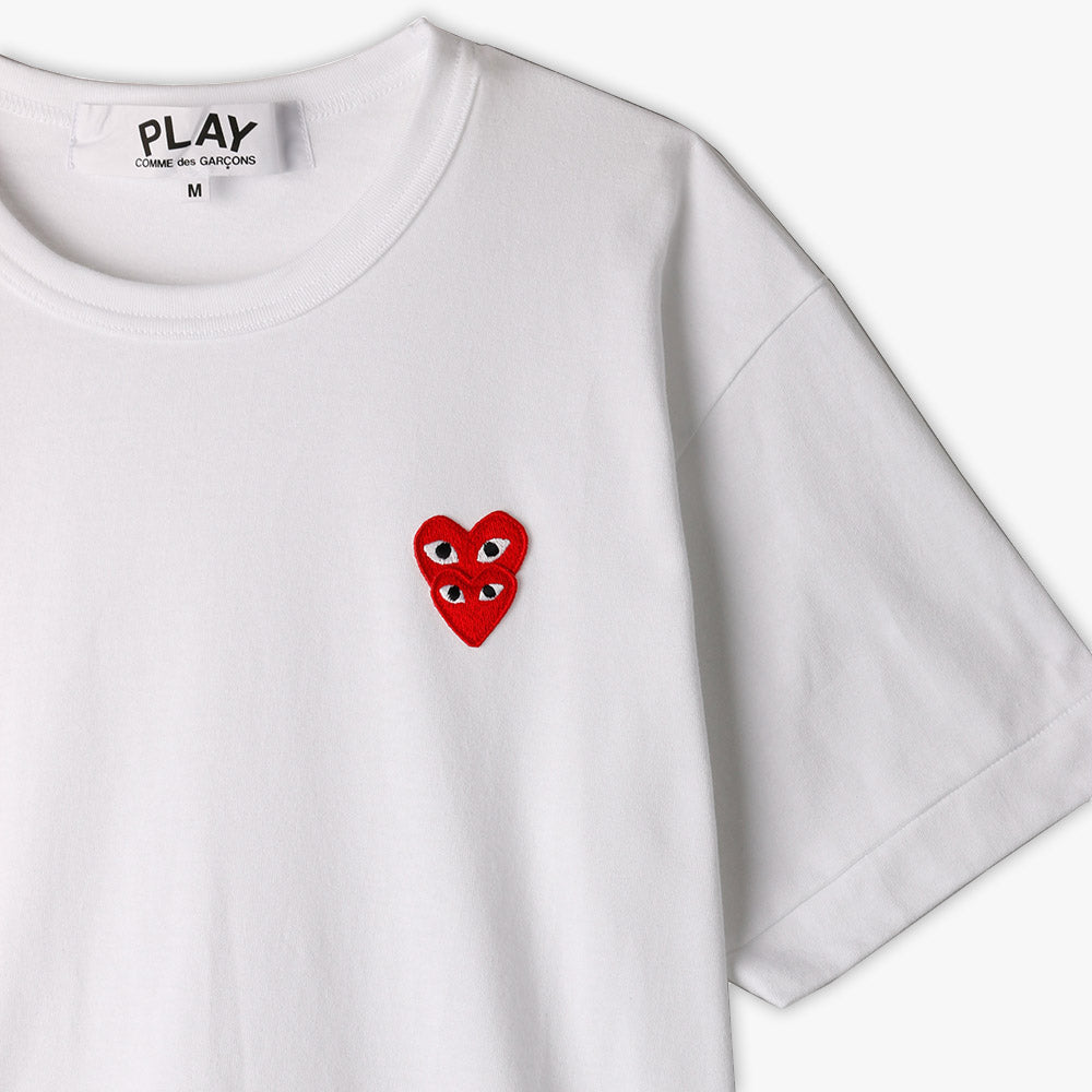 COMME des GAR ONS PLAY Double Heart T-shirt / White – Livestock