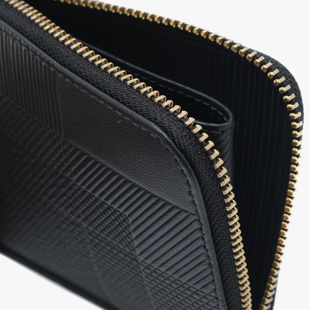 COMME des GARCONS WALLET Intersection Half Zip Wallet Black Livestock