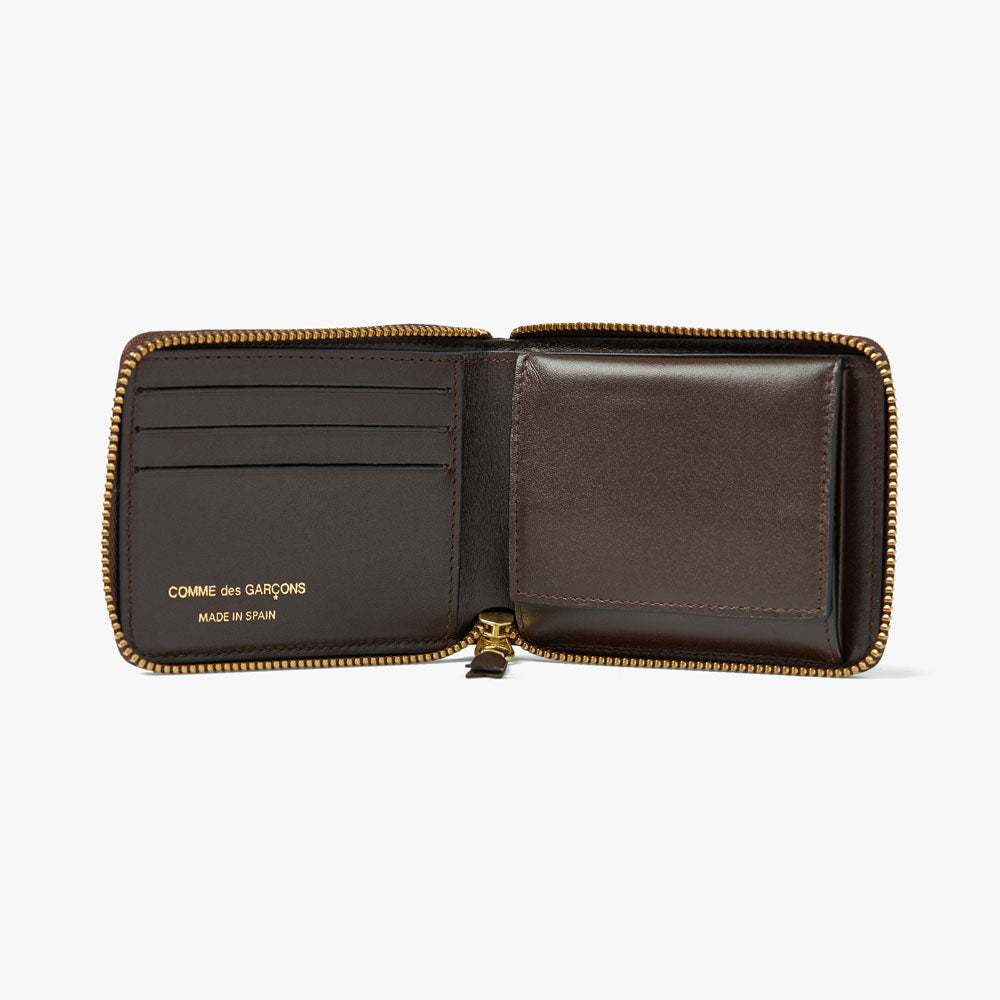 COMME des GAR ONS WALLET Classic Half Zip Wallet Brown Livestock